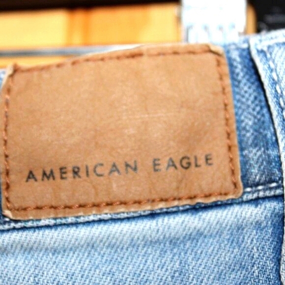 American Eagle Plaid Panel Denim Shorts - Size 6 - Picture 2 of 12